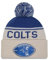 New Era Indianapolis Colts NFL 2024 Sideline Historic Sport Knit Beige Blau Bommelmütze - One-Size