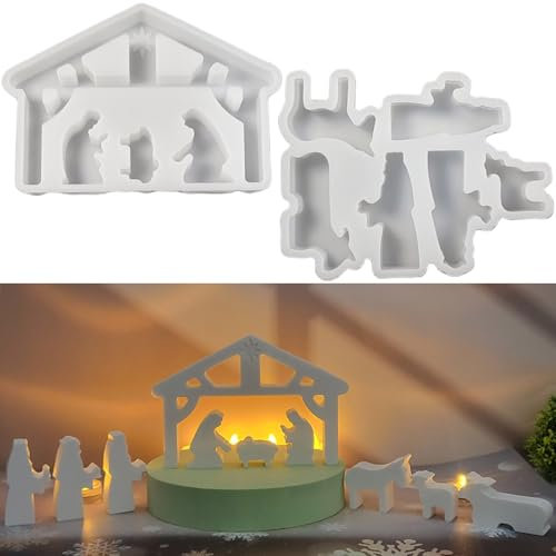 ALEFBET Silikonformen Gießformen,DIY Silikon Gießform,Gipsformen zum Gießen,Epoxidharz Formen(Geburt Jesus)