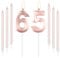mciskin Rose Gold 65 Birthday Candles-Number 65 Candle for Cake with Long Thin Candles Set, Rose Gold Cake Topper for Women 65th Birthday Decorations Supplies,65th Wedding Anniversary Decorations