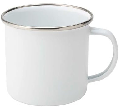 Ink Express 10oz Sublimation Blank White Enamel Stainless Steel Rim Cups, 48 Pack - Blank Plain White Camping Mugs for Mug Heat Press Printing with Gift Boxes