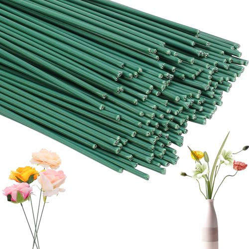 taonganui Blumendraht, 160 Stück 30cm Blumendraht Grün Floristendraht Blumenstamm Draht Grün 2mm Durchmesser Blumenstäle Blumenstängeldraht für Handwerk Kranz, Blumenstrauß