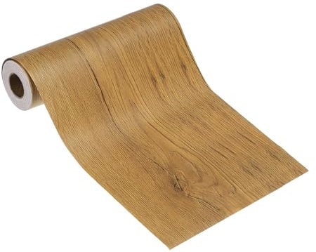 PATIKIL Pellicole Adesive Legno Autoadesivo 10m x 200mm Carta Adesiva per Mobili Legno Riparazione Pellicola Autoadesiva Effetto per Pavimenti Porte Tavoli Sedie Armadi, Teak Giallo