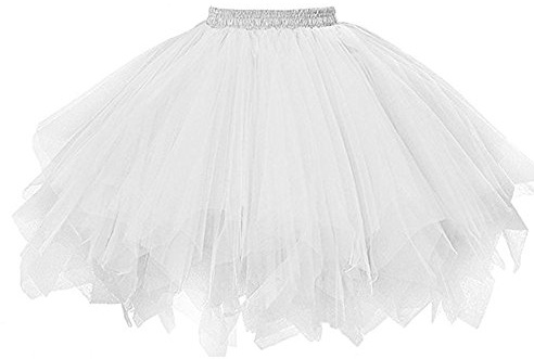 Tüllrock Damen Tüll Rock Unterrock Kurz Ballett Tutu Rockabilly Tütü Mini Rock Karneval Kostüm 80er Jahre Tutu Rocks für Erwachsene Mehrlagiger Tüll Petticoat Dress