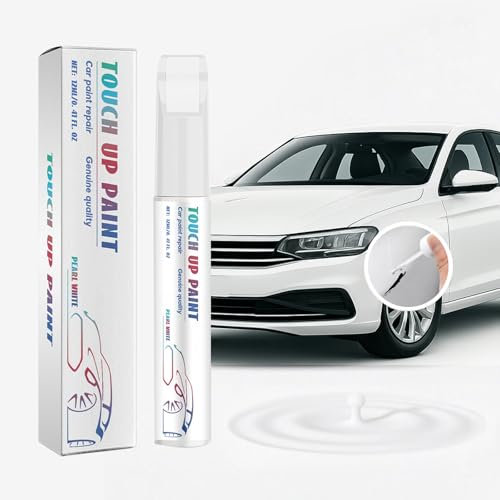 ZukZythepsor Weißer Lackstift Auto 2in1 für VW [Modell] | Kompatibel mit Farbcode [z.B. LP3G/WEIß] | Pinsel + Nadel | Schnelle Reparatur von Kratzern & Steinschlägen