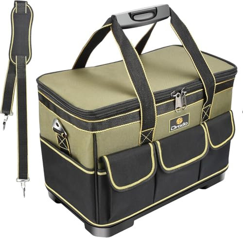 Drado Tool Bag Organiser, Multifunctional, Rigid Green, Adjustable Shoulder 40 x 23 x 28 cm