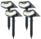 UNBON Luces Solares LED Exterior Jardin, 4 Piezas Focos LED Exterior Solares Jardin Potentes 32LED 3 Modos de Luz, Impermeable IP65 Lamparas Solares Lampara Foco Luz Solar Exterior Jardin Blanco Frío