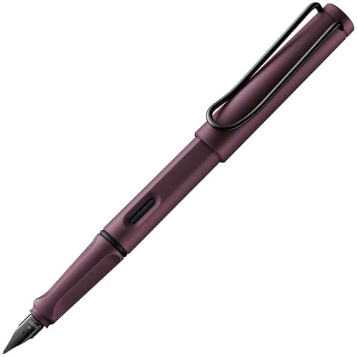 Lamy safari scarlet Füller - Füllhalter mit ergonomischem Griff & polierter Stahlfeder in Strichbreite M - robuster ASA-Kunststoff - inkl. Tintenpatrone T 10 blau - Rechtshänder