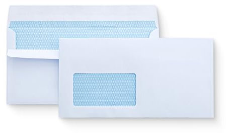 Emerson Briefumschläge DIN lang (100 Stück) Selbstklebende Briefumschläge mit Fenster 45x90/40/80mm, weiße 110 x 220 mm, 80 g/m² Geschäftsumschläge