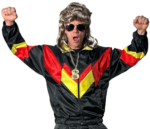 Foxxeo 80er Jahre Kostüm Trainingsjacke für Herren - Größe S-XXXXL