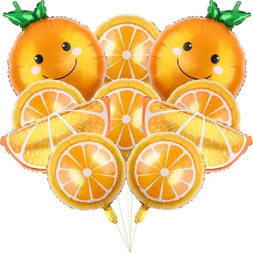 Bosiyrggrl Orange Fruit Balloon Lovely Orange Foil Balloon Fruit Film Balloon Suitable for Theme Decoration of Citrus Fruits