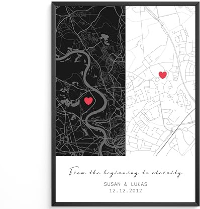 Adel Bags Personalisiertes Poster & Wandbild, Personalisierte Stadtkarte | Personalisierte Geschenke, Wanddekoration, Geschenkidee, Anpassbares Poster mit optionalem Rahmen, Größe A3/A4