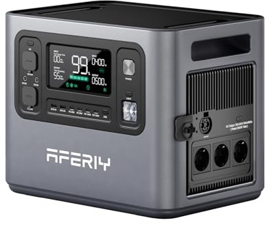 AFERIY Stazione elettrica portatile 2800 W, 2048Wh LiFePO4 Ricarica Rapida in 1,5 H, 220 V-240 V, UPS, Espandibile a 10,24 kWh, MPPT 1200 W, Generatore Elettrico Portatile per Campeggio Ufficio a Casa
