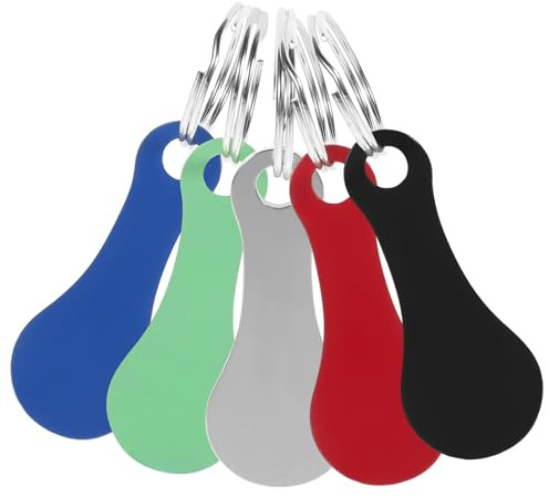 CATIEBYE Trolley Token Keychain Set 5Pcs Stainless Steel Shopping Cart Key Rings Small Token Holders for Grocery Cart Release Keys