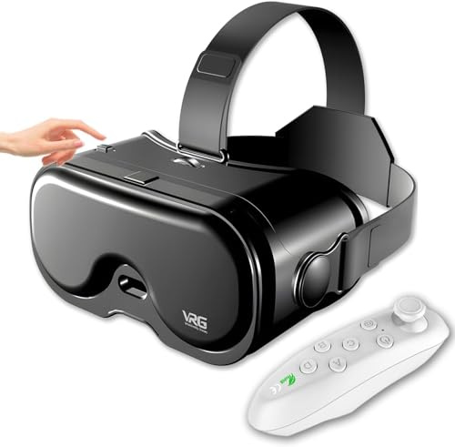Casque Réalité Virtuelle VR Smartphone avec Manette - Lunettes 3D Ajustables (Myopie 0-700°) & Anti-Lumière Bleue - Compatible Android/iOS (5-7) - Idée Cadeau Enfant & Adulte
