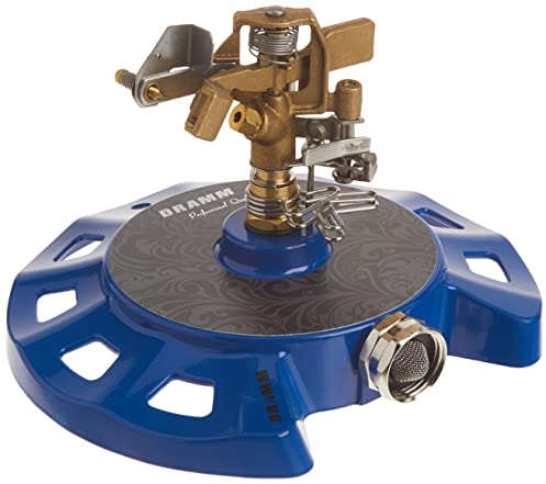 DRAMM 15086 Circular Base Impulse Sprinkler with a Heavy-Duty Metal Base, Blue