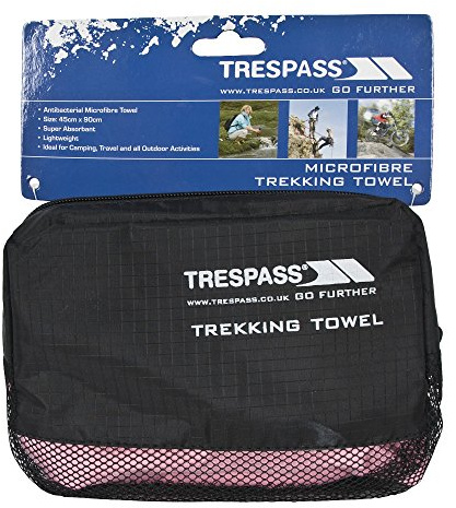 Trespass Soaked Anti-bacterial Sports Towel (One Size) (Pink)