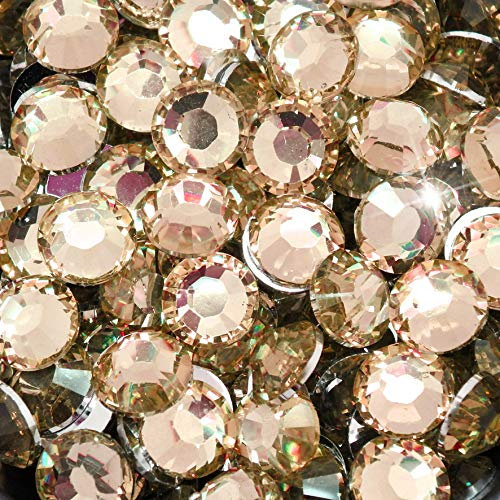 Little Snow Direct® Pack of 1000 Resin Crystal Flat Back Rhinestones Diamante Gems Nail Art & Crafts (Golden Shadow, 6mm)