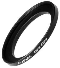 Fotodiox Step Up Ring aus eloxiertem schwarzem Metall, Keine, schwarz, 43-52 mm
