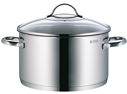 WMF Menerva Plus Kochtopf groß 24cm, Glasdeckel, Fleischtopf Induktion 5,7l, Cromargan Edelstahl poliert, unbeschichtet