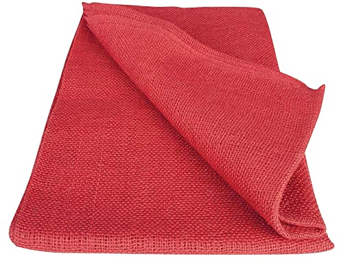 NOOR Premium Jute-Decke 1 x 3 m I Jute-Zuschnitt Rot zum Adventskalender selber basteln, als Deko-Material oder als Frostschutz für Pflanzen I Jute-Winterschutz für Topf- und Kübelpflanzen