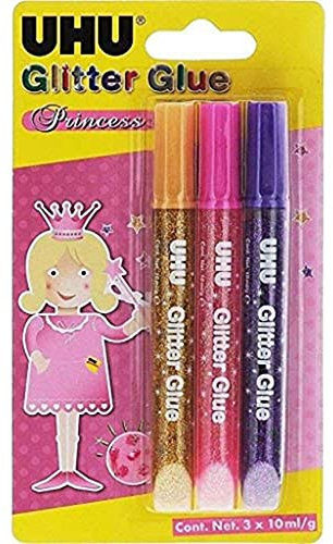 UHU colle paillette Glitter Glue Princesse,contenu: 3x10ml