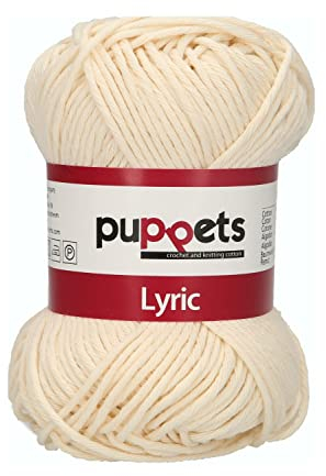 Puppets Lyric Stärke 8 4572008-05002 beige Häkelgarn, 100% Baumwolle