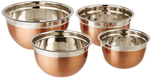 EXCELSTEEL Copper Tone Stainless Steel Mixing Bowls (Set of 4)