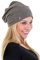 3Elfen Beanie Mütze schwarz/grau aus leichtem Jersey elastisch einfarbig und schlicht mit der Logo Elfe grau weiß