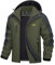 Waterproof Jackets Mens Winter Outdoor Jacket Hiking Rain Jacket Autumn Softshell Jacket Men's Cold Weather Hooded Jacket Field Shooting Jackets Green