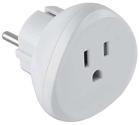 Electraline 70059 Adaptateur de voyage USA vers France/Europe, blanc