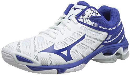 Mizuno Unisex Wave Voltage Volleyballschuhe, Weiß (Wht/Trueblue 21), 38 EU