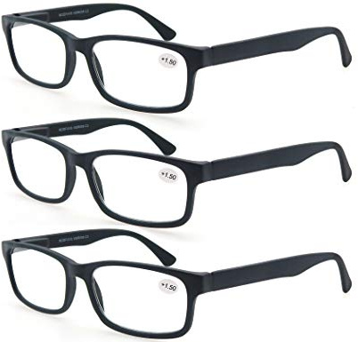 MODFANS (3 Pack Lesebrille Herren/Damen,Gute Brillen,Hochwertig,Rechteckige,Komfortabel,Super Lesehilfe,fur Manner und Frauen