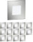 ledscom.de 15 Stück LED Treppenlicht/Wandeinbauleuchte FEX für innen und außen, eckig, edelstahl, 85 x 85mm, kaltweiß