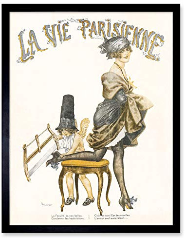 Artery8 La Vie Parisienne Saw Cutting High Heels Magazine Cover Art Print Framed Poster Wall Decor 12x16 inch Cover der Zeitschrift Startseite Wand Deko