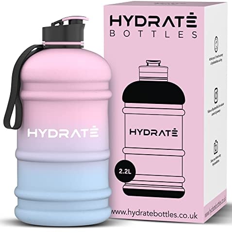 HYDRATE XL Jug 2.2 Litre Water Bottle - BPA Free, Flip Cap, Leak Proof Big Water bottle Ideal for Gym, Adults, Clear Water Container Large Sports Bottle, Extra Strong Material Water(Cotton Candy)