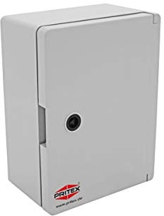 PRITEX – Kunststoff Schaltschrank IP65 Industriegehäuse 180 x 240 x 120 mm – Verteilerkasten mit verzinkter Montageplatte – Tür mit umlaufender Dichtung – Leergehäuse Sicherungskasten (Grau)