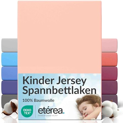 etérea Jersey Drap Housse 60x120-70x140 cm Rose pâle Epaisseur 5-15 cm - 100% Coton - Oekotex Drap-Housse Matelas Lit Housse de Couette - draps-de-lit 60x120cm - 70x140cm Rosé
