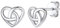 Heart Celtic Knot Stud Earrings for Women, Sterling Silver Dainty Knots Studs Ear Charms Jewelry for Teen Girls- Silver