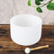 Leize Quartz Crystal Singing Bowl F Note 432 hz Heart Chakra White 8 with Heavy Duty Carrying Case Suede Striker