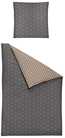 Irisette Mako Satin Bettwäsche 2 teilig Bettbezug 135 x 200 cm Kopfkissenbezug 80 x 80 cm EOS 8230-11 grau