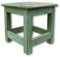LS-LebenStil Vintage Holz Hocker - Mumbai - Teakholz - Massiv - Rustikal - Shabby Türkis - 26x25cm Schemel Fußbank Bänkchen Fußhocker Tritthocker Blumenhocker Pflanzenhocker Beistellhocker