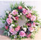 Deko frühling Deko Kranz Kunstrose Blumenkranz 56cm Türkranz mit grünen Blättern Kranz Wandkranz Handgefertigt Kranz Für Outdoor Türkranz Frühling und Sommer All Seasons Blumenkranz Runde