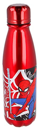 Botella de agua reutilizable de aluminio infantil de 600 ml de Spiderman