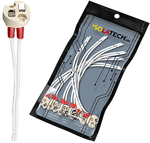 ISOLATECH 6pcs casquillo universal de cerámica para MR16 MR11 GU5.3 G4 base LED de ahorro de energía (max.250V/2A) bombillas empotrada en el techo cocina cuarto de baño resistente al calor