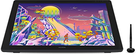 HUION Kamvas 24 Plus 2.5K QHD Graphic Drawing Tablet with Screen, 140% sRGB Full-Laminated QD Drawing Monitor with Battery-Free Stylus 8192 Pen Pressure Tilt for PC, Mac, Android, 23.8inch Pen Display
