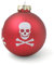 Weihnachtsschmuck - Weihnachtskugel - Christbaumkugel mit Totenkopfmotiv -Mattes Rot