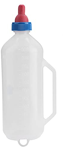 Lamb Milk Feeder Bottle with Nipple, 1L Goat Calf Feeding Teats Bottles Sheep Feeding Bottles Nursing with Hand Grip for Farm Rearing Kitten Puppy Cows Livestock Pup Dog Breeding Small Animal