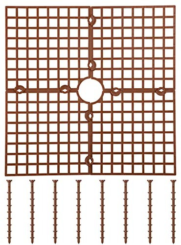 Dysetcs 2 pezzi griglia per vaso per piante quadrate, protezione per la copertura del terreno, in plastica, per piante in vaso e per interni ed esterni, diametro 12 pollici