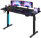 Casaria® Höhenverstellbarer Schreibtisch 140cm Schwarz Gestell Tischplatte Gaming Tisch LCD Display Memoryfunktion Elektrisch mit Zubehör Computertisch Büro