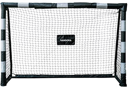 Sandora Fußballtor Hattrick in Breite M 180 x120 x 60 Ron-Robert Zieler Edition schwarz/weiß 22120 | EIN Traumtor für Kinder | Jugendliche für Spielspaß ausserhalb des Stadions (180x120x60, M)
